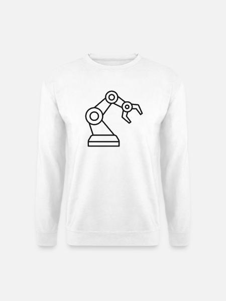 Roboterarm-Linie-Symbol - Unisex Pullover - Weiß