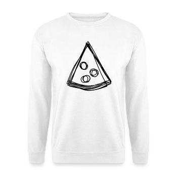 Pizza handgezeichnet - Unisex Pullover - Weiß - Vorne - Alina (178cm) & Michal (187cm)