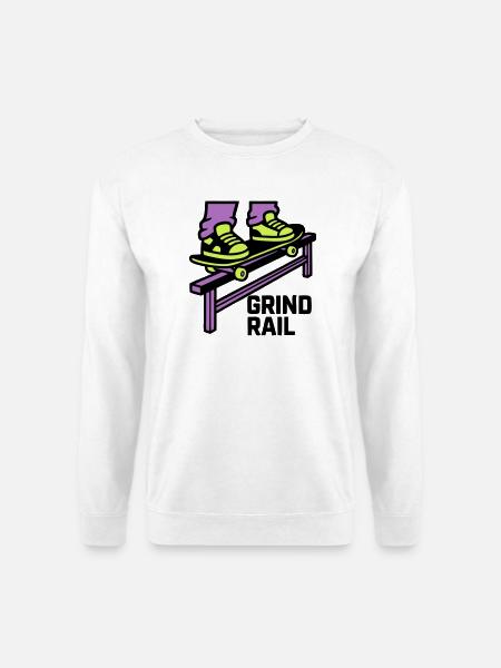 Skateboard Grind Rail Logo - Unisex Pullover - Weiß