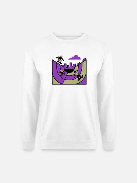 Halfpipe Skatepark Grafik - Unisex Pullover - Weiß