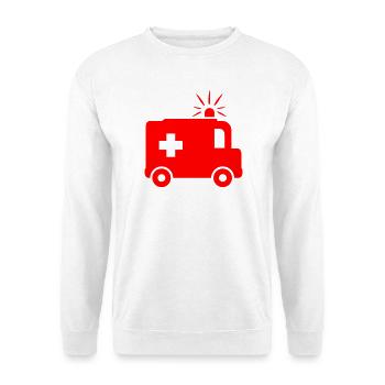 krankenwagen - Unisex Pullover - Weiß - Vorne - Alina (178cm) & Michal (187cm)