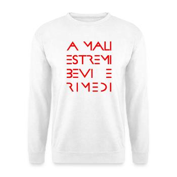 MALI_ESTREMI-02 - Unisex Pullover - Weiß - Vorne - Alina (178cm) & Michal (187cm)