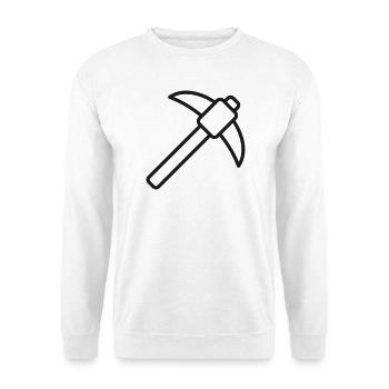 Spitzhacke-Linien-Symbol - Unisex Pullover - Weiß - Vorne - Alina (178cm) & Michal (187cm)