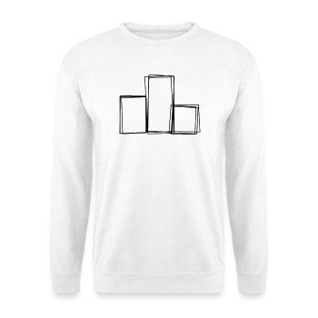 Siegerpodest handgezeichnet - Unisex Pullover - Weiß - Vorne - Alina (178cm) & Michal (187cm)