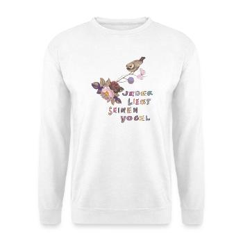 Vogel Liebe - Unisex Pullover - Weiß - Vorne - Alina (178cm) & Michal (187cm)