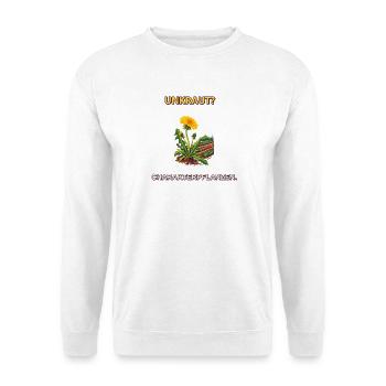 Unkraut? Charakterpflanzen. - Unisex Pullover - Weiß - Vorne - Alina (178cm) & Michal (187cm)