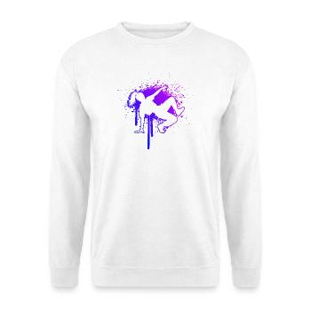 Geschenkidee für die Breakdancerin mit Streetdance - Unisex Pullover - Weiß - Vorne - Alina (178cm) & Michal (187cm)