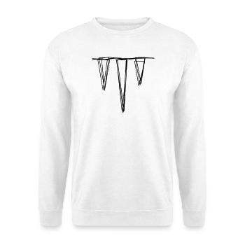 Eiszapfen handgezeichnet - Unisex Pullover - Weiß - Vorne - Alina (178cm) & Michal (187cm)