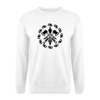 Indianer Ureinwohner Traumfänger Western - Unisex Pullover - Weiß - Vorne - Alina (178cm) & Michal (187cm)