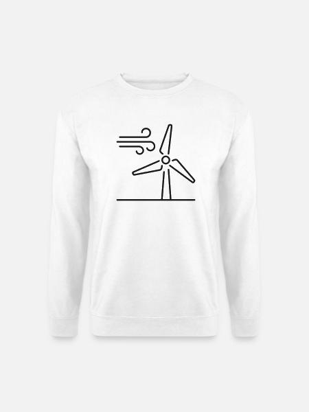 Windturbinen-Linien-Symbol - Unisex Pullover - Weiß