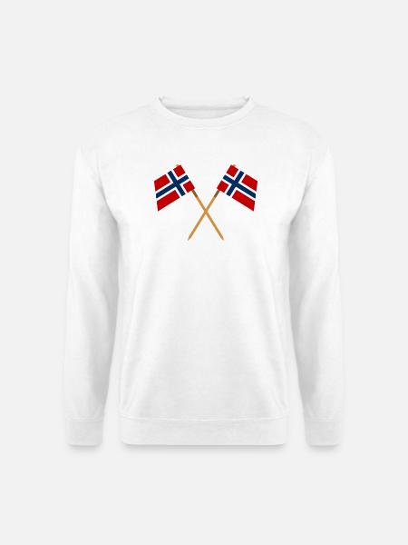 Norwegische Flagge - Unisex Pullover - Weiß
