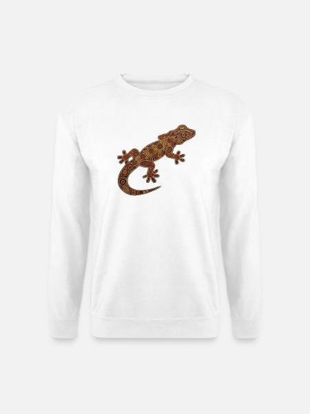 Gecko_braun - Unisex Pullover - Weiß