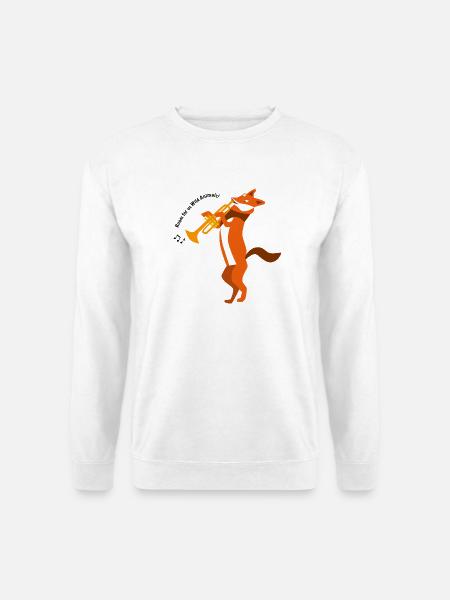Fuchs mit Trompete, Abstraktion - Unisex Pullover - Weiß