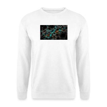 Bioluminescent Neural Network on Volcanic Stone - Unisex Pullover - Weiß - Vorne - Alina (178cm) & Michal (187cm)