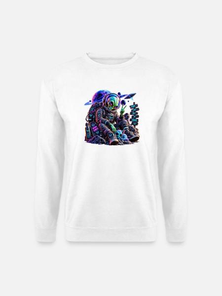 Kosmischer Alien Reisender - Unisex Pullover - Weiß
