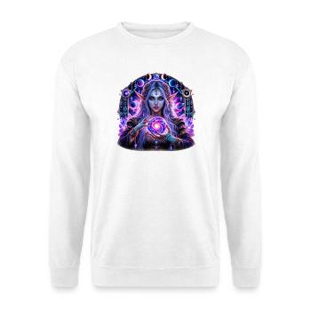 Kosmische Elfe Orakel - Unisex Pullover - Weiß - Vorne - Alina (178cm) & Michal (187cm)