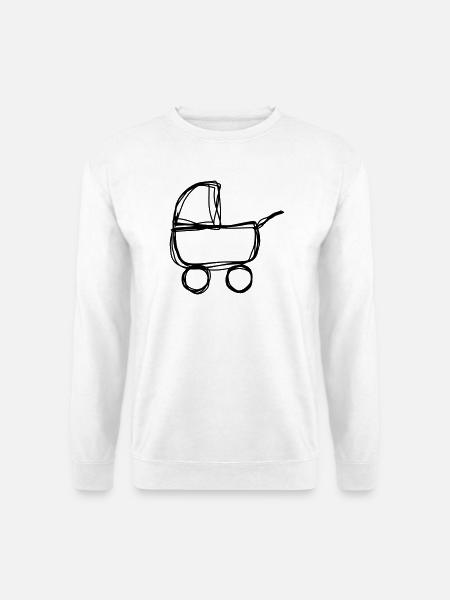 Kinderwagen handgezeichnet - Unisex Pullover - Weiß