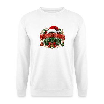 Weihnachtsmodus aktiviert – Weihnachtsdesign - Unisex Pullover - Weiß - Vorne - Alina (178cm) & Michal (187cm)