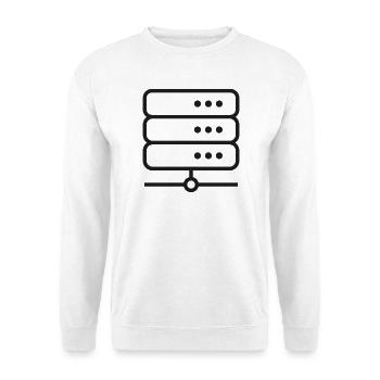 Server-Racklinien-Symbol - Unisex Pullover - Weiß - Vorne - Alina (178cm) & Michal (187cm)