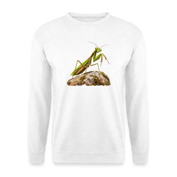 Gottesanbeterin - Unisex Pullover - Weiß - Vorne - Alina (178cm) & Michal (187cm)