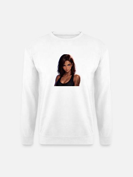 Manga-Mädchen-Look aus Eis. - Unisex Pullover - Weiß
