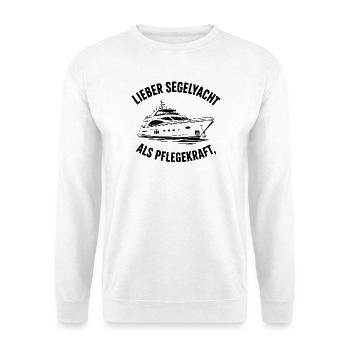  Lieber Segelyacht Als Pfeilkraft Yachtliebhaber - Unisex Pullover - Weiß - Vorne - Alina (178cm) & Michal (187cm)