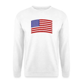 Flagge der Vereinigten Staaten - Unisex Pullover - Weiß - Vorne - Alina (178cm) & Michal (187cm)