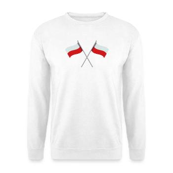 Polnische Flagge - Unisex Pullover - Weiß - Vorne - Alina (178cm) & Michal (187cm)