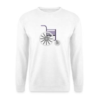 Rollstuhl - Unisex Pullover - Weiß - Vorne - Alina (178cm) & Michal (187cm)