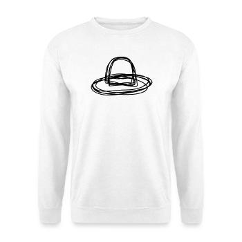 Strohhut handgezeichnet - Unisex Pullover - Weiß - Vorne - Alina (178cm) & Michal (187cm)
