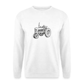 Traktor / Traktor / Traktor - Unisex Pullover - Weiß - Vorne - Alina (178cm) & Michal (187cm)