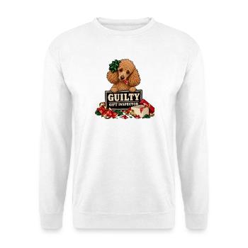 Zwergpudel Weihnachten – Guilty - Unisex Pullover - Weiß - Vorne - Alina (178cm) & Michal (187cm)