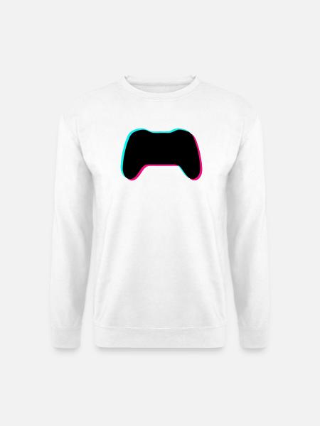 Gamepad Glitch Silhouette - Unisex Pullover - Weiß