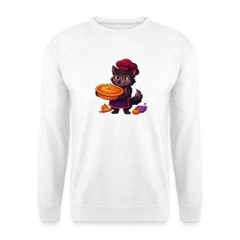 Werwolf-Koch Kürbiskuchen-Halloween - Unisex Pullover - Weiß - Vorne - Alina (178cm) & Michal (187cm)