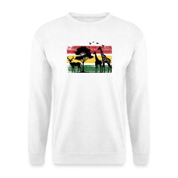Afrika Safaritour Tiere Africa Urlaub Natur - Unisex Pullover - Weiß - Vorne - Alina (178cm) & Michal (187cm)