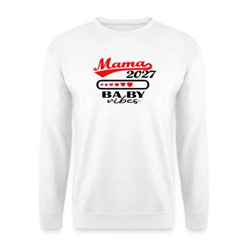 Mama 2027 - Unisex Pullover - Weiß - Vorne - Alina (178cm) & Michal (187cm)