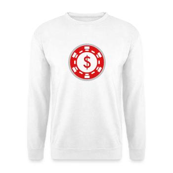 Fish Play Poker - Unisex Pullover - Weiß - Vorne - Alina (178cm) & Michal (187cm)