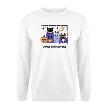 Niedliche Halloween Kostümparty  - Unisex Pullover - Weiß - Vorne - Alina (178cm) & Michal (187cm)