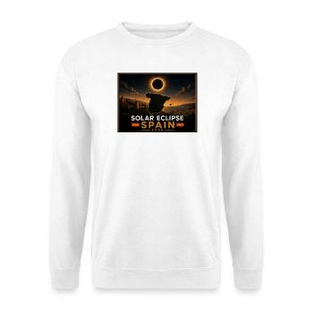 Solar Eclipse Spain 2026 - Unisex Pullover - Weiß - Vorne - Alina (178cm) & Michal (187cm)