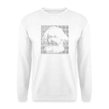 Karl Marx ASCII Porträtkunst - Unisex Pullover - Weiß - Vorne - Alina (178cm) & Michal (187cm)