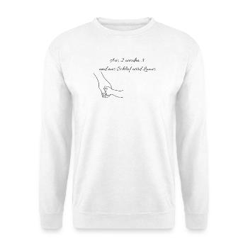 Ankündigung Nachwuchs  - Unisex Pullover - Weiß - Vorne - Alina (178cm) & Michal (187cm)