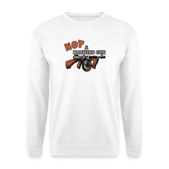 Kein Maschinengewehr – Gegen Gewalt - Unisex Pullover - Weiß - Vorne - Alina (178cm) & Michal (187cm)