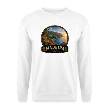Madeira Portugal Atlantik Insel Urlaub Vintage - Unisex Pullover - Weiß - Vorne - Alina (178cm) & Michal (187cm)