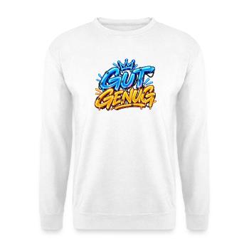 Gut Genug  - Unisex Pullover - Weiß - Vorne - Alina (178cm) & Michal (187cm)