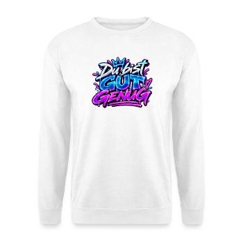 Du bist gut genug  - Unisex Pullover - Weiß - Vorne - Alina (178cm) & Michal (187cm)