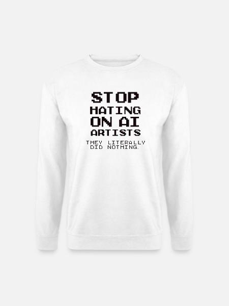 Stoppt KI-Künstler! Anti-KI-Kunst - Unisex Pullover - Weiß
