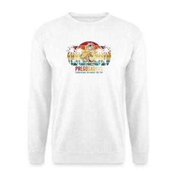 Schwangerschaftshumor: Werdende Mutter Dinosaurier - Unisex Pullover - Weiß - Vorne - Alina (178cm) & Michal (187cm)