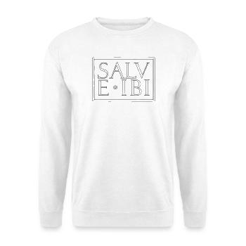 Salve Ibi (Hallo Da!) - Unisex Pullover - Weiß - Vorne - Alina (178cm) & Michal (187cm)