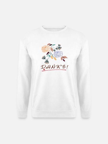 Danke mit Blumen - Unisex Pullover - Weiß