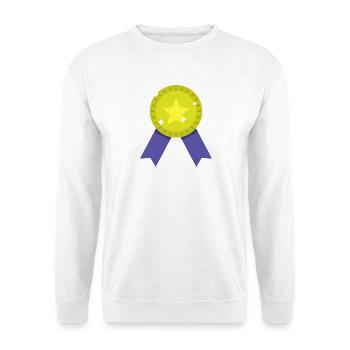 Medaille - Unisex Pullover - Weiß - Vorne - Alina (178cm) & Michal (187cm)